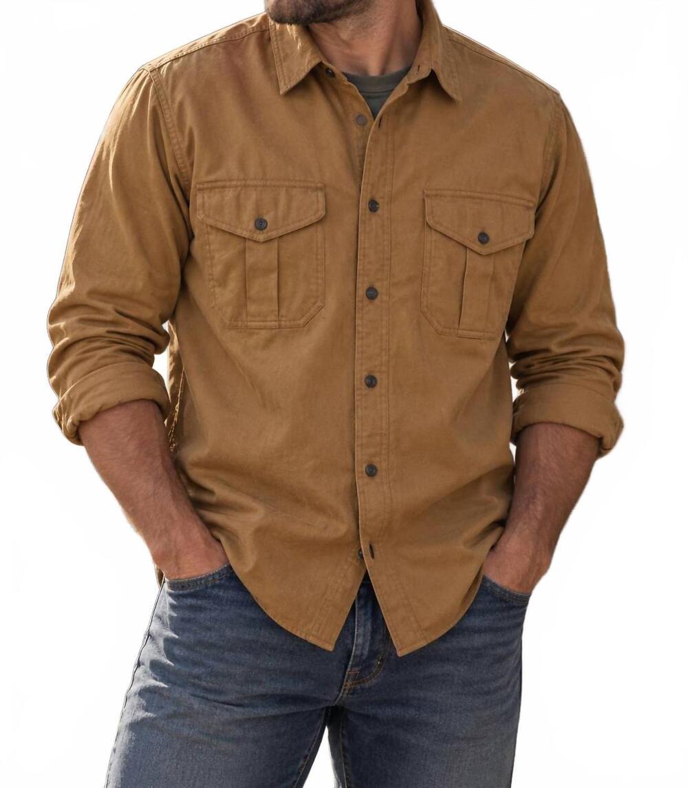 NEW FILSON alaskan guide shirt in gold tan